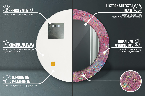 Round printed mirror Color festival