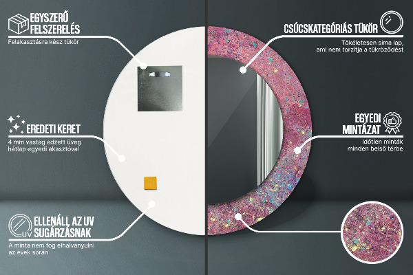 Round printed mirror Color festival