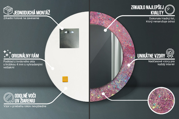 Round printed mirror Color festival