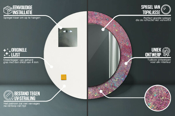 Round printed mirror Color festival