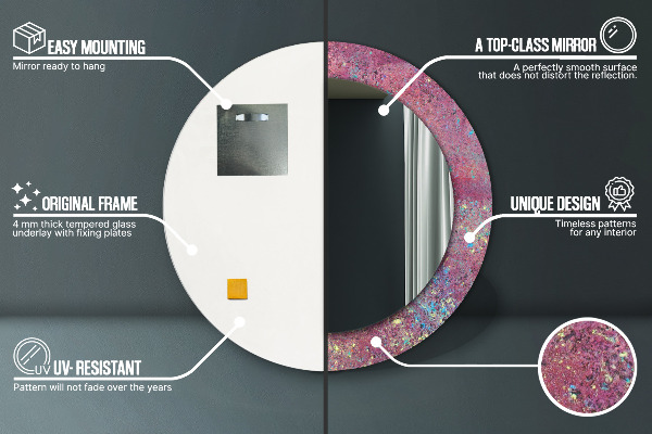 Round printed mirror Color festival