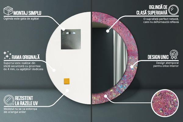 Round printed mirror Color festival