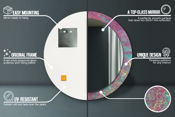 Round printed mirror Color festival