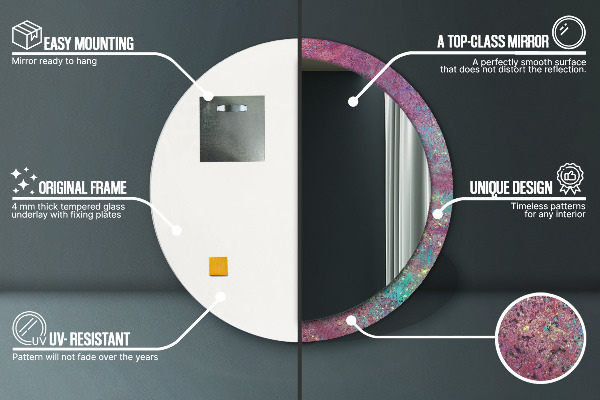 Round printed mirror Color festival