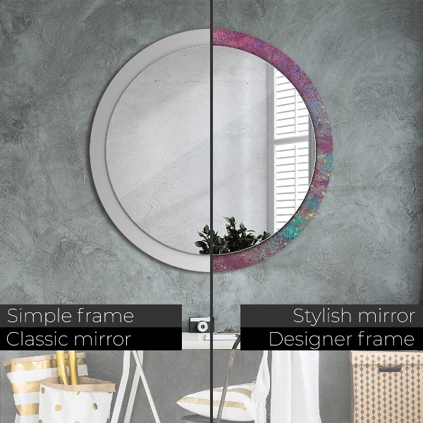 Round printed mirror Color festival