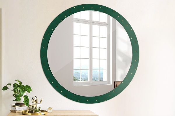 Round mirror frame with print Green luxury template