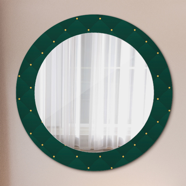 Round mirror frame with print Green luxury template