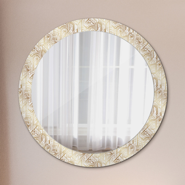 Round wall mirror decor Art deco composition