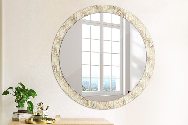 Round wall mirror decor Art deco composition
