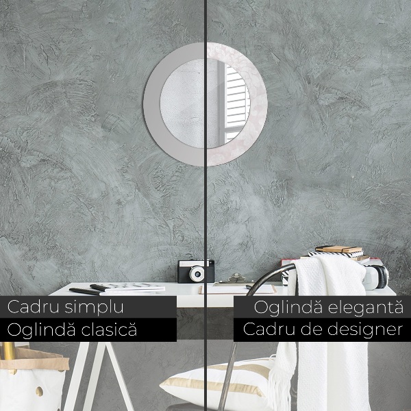 Round wall mirror decor Delicate roccoco texture