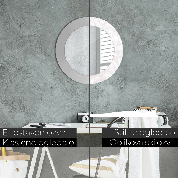 Round wall mirror decor Delicate roccoco texture