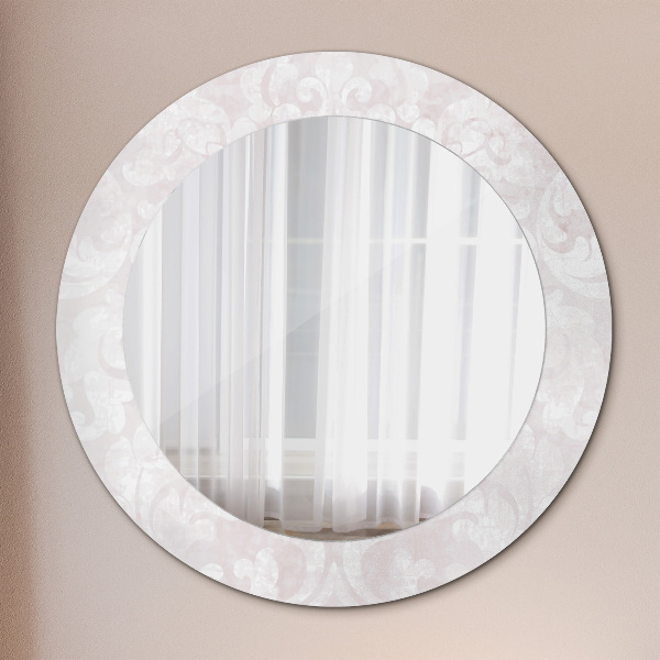 Round wall mirror decor Delicate roccoco texture