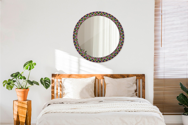 Round decorative mirror Psychedelic mandala pattern