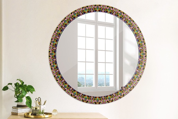 Round decorative mirror Psychedelic mandala pattern