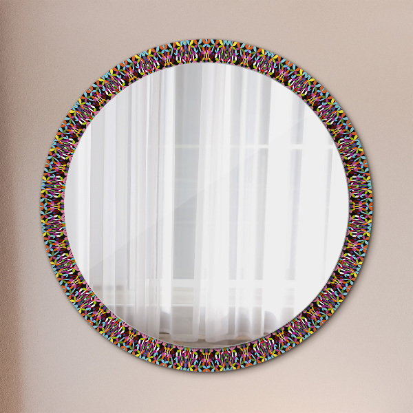 Round decorative mirror Psychedelic mandala pattern
