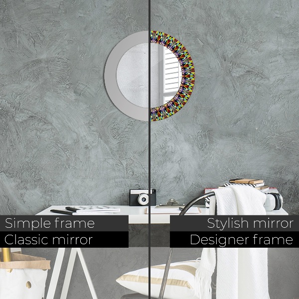 Round decorative mirror Psychedelic mandala pattern