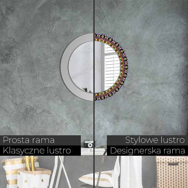 Round decorative mirror Psychedelic mandala pattern
