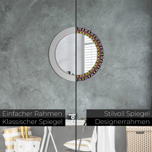 Round decorative mirror Psychedelic mandala pattern