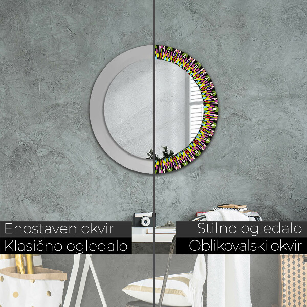 Round decorative mirror Psychedelic mandala pattern
