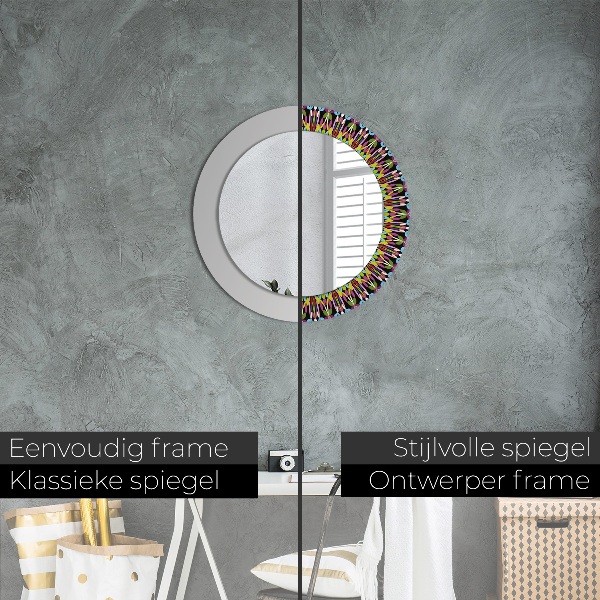 Round decorative mirror Psychedelic mandala pattern