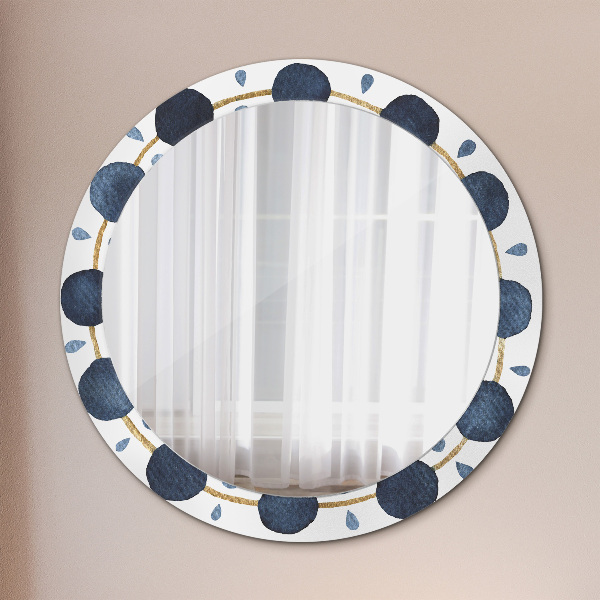 Round printed mirror Moon mandala