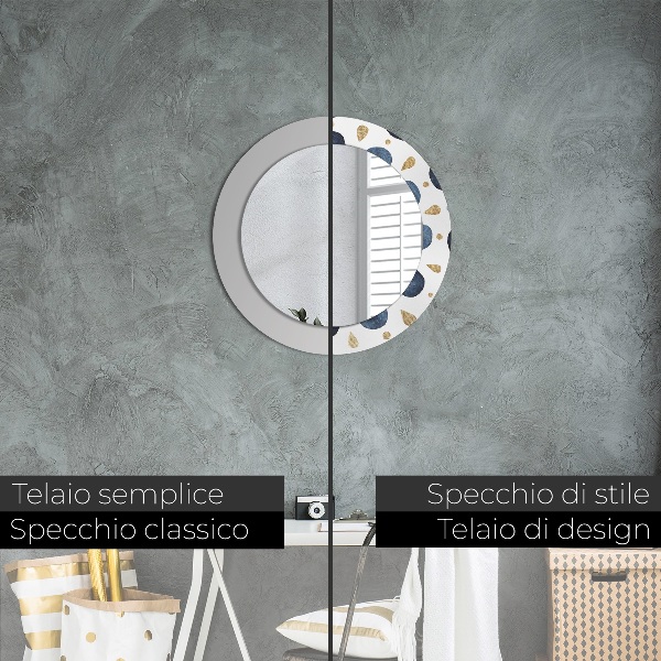 Round printed mirror Moon mandala