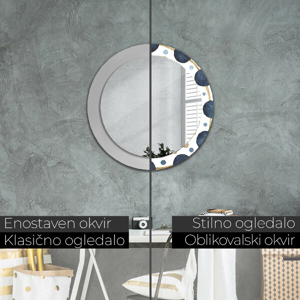 Round printed mirror Moon mandala