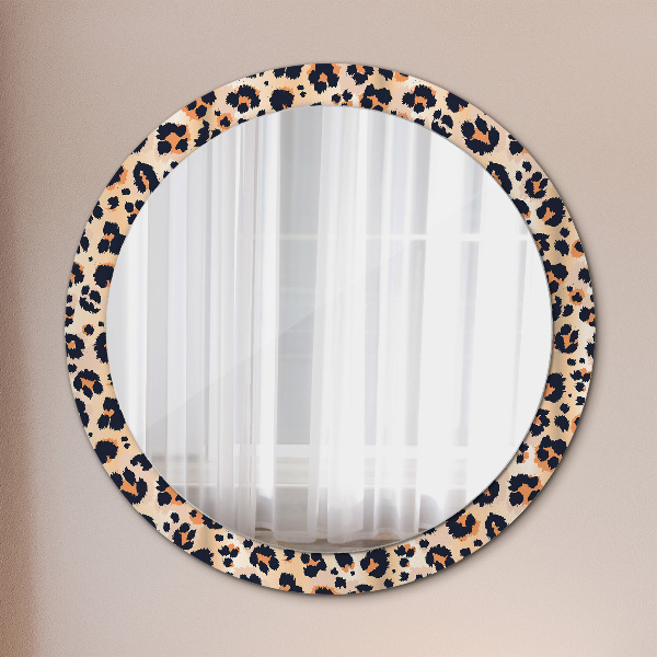 Round printed mirror Wild pattern