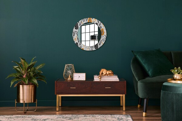 Round printed mirror Papai pattern