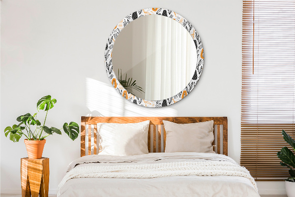 Round printed mirror Papai pattern