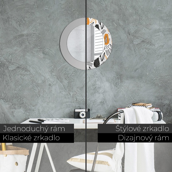 Round printed mirror Papai pattern