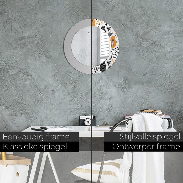 Round printed mirror Papai pattern