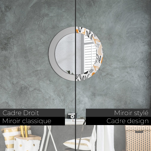 Round printed mirror Papai pattern