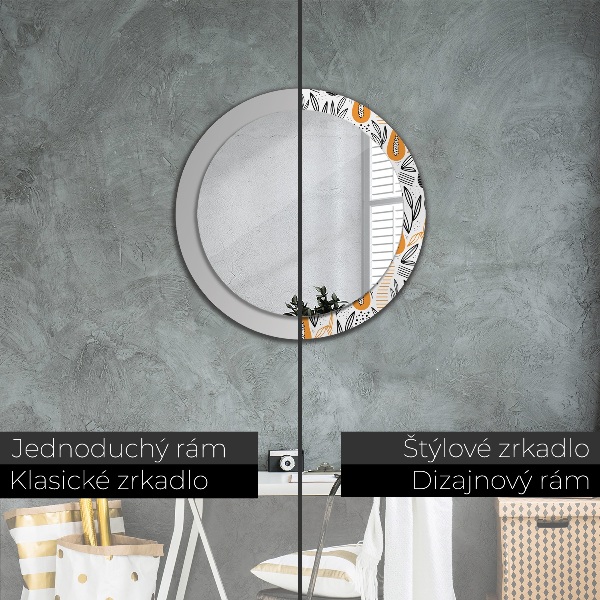 Round printed mirror Papai pattern