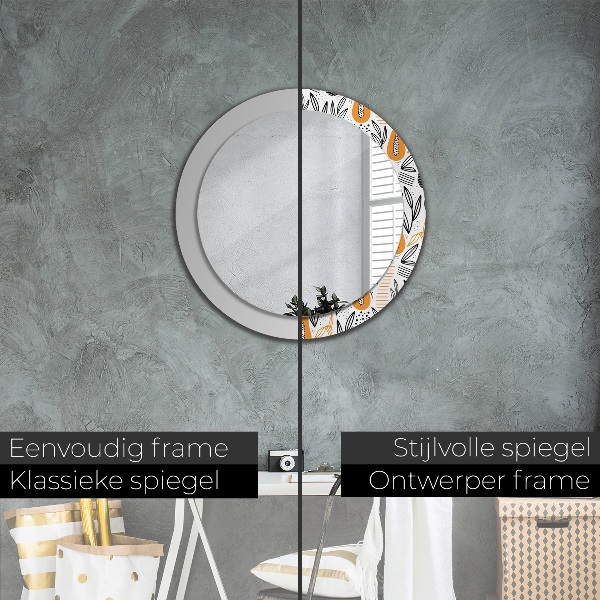 Round printed mirror Papai pattern