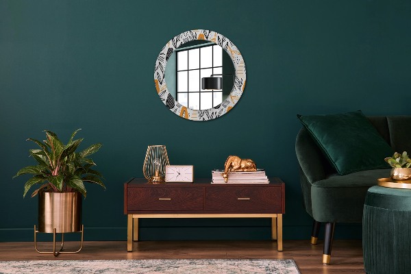Round printed mirror Papai pattern