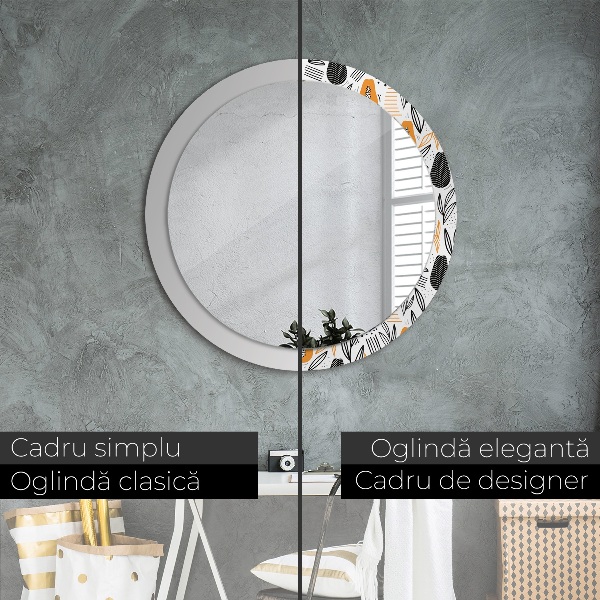 Round printed mirror Papai pattern