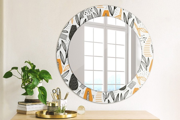 Round printed mirror Papai pattern