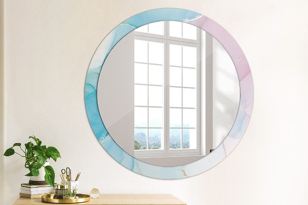 Round printed mirror Modern marble texture