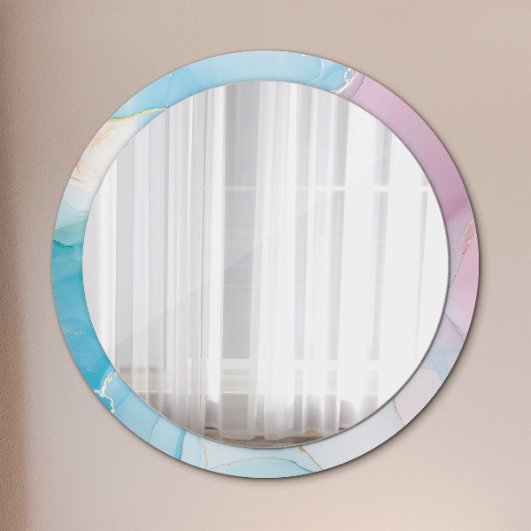Round printed mirror Modern marble texture