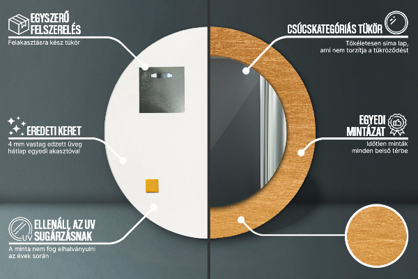 Round decorative mirror Metal surface