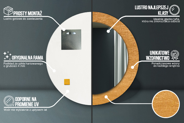 Round decorative mirror Metal surface