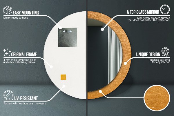 Round decorative mirror Metal surface