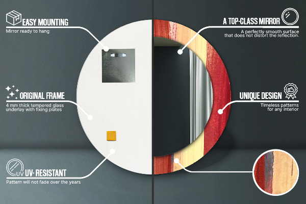 Round decorative mirror Abstract picture