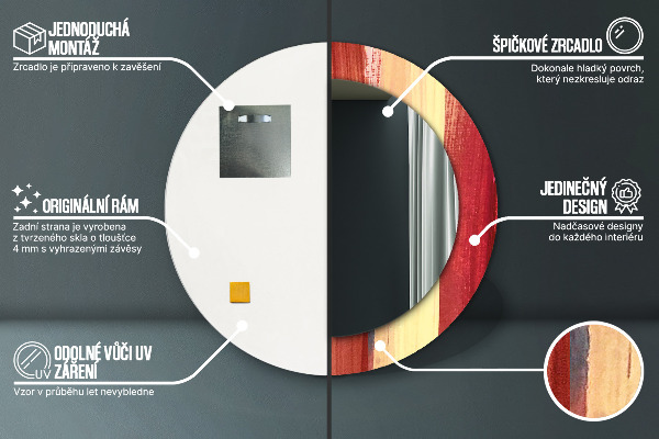 Round decorative mirror Abstract picture