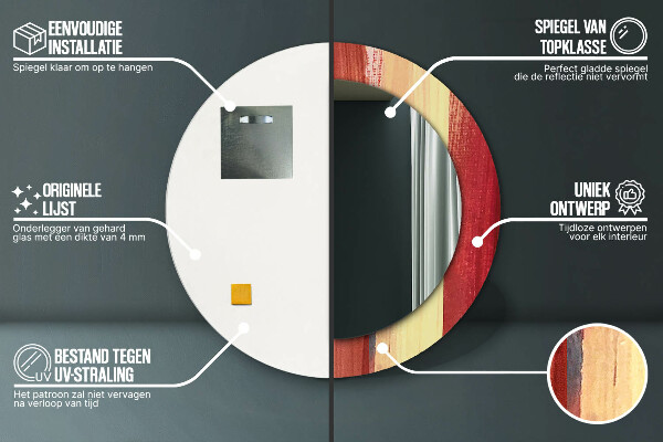 Round decorative mirror Abstract picture