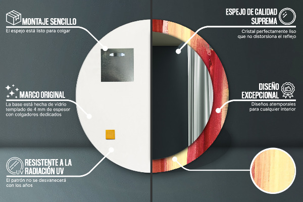 Round decorative mirror Abstract picture