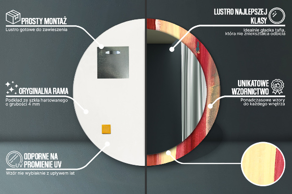 Round decorative mirror Abstract picture