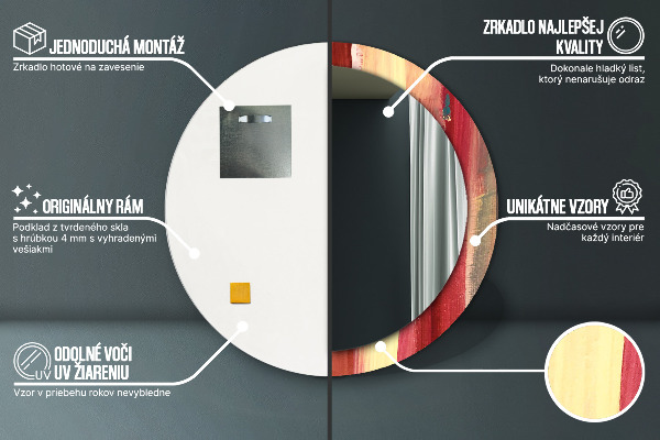 Round decorative mirror Abstract picture