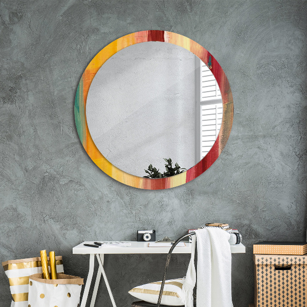 Round decorative mirror Abstract picture